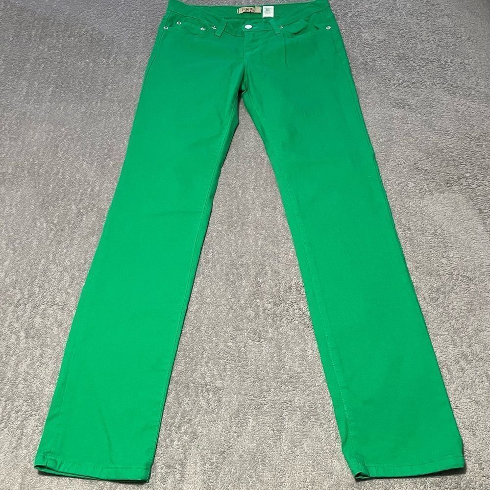 Judy Blue kelly green skinny jeans with stretch size 9 good condition